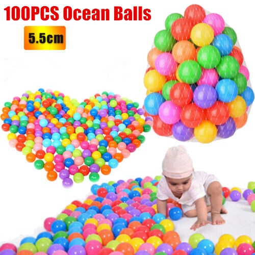 100PCS Ocean Balls 5.5cm Colorful Soft Baby Kids Pit Balls Swim Fun Play Toys