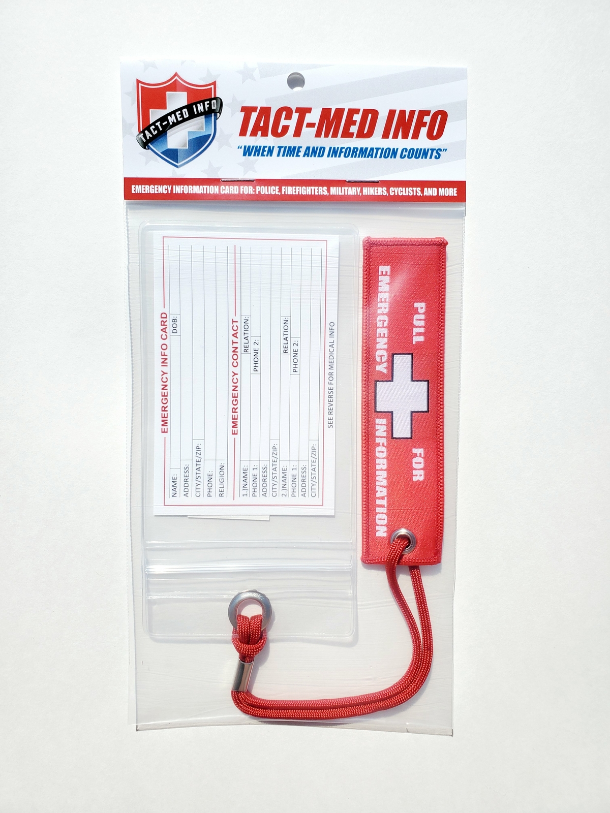 Pocket Size Tact-Med Emergency Info Card