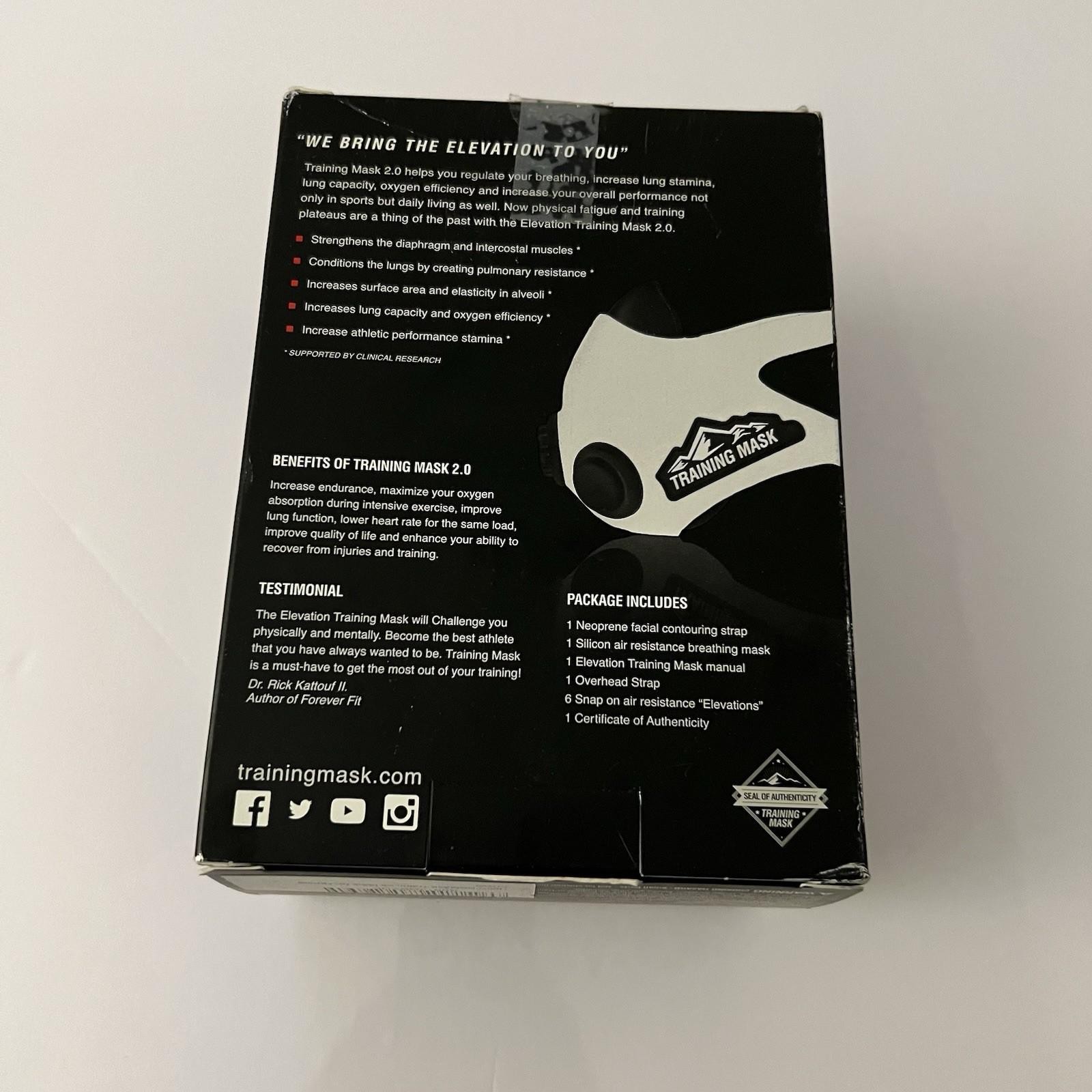 Elevation Training Mask 2.0 Simulates High Altitude Training Size Medium. White