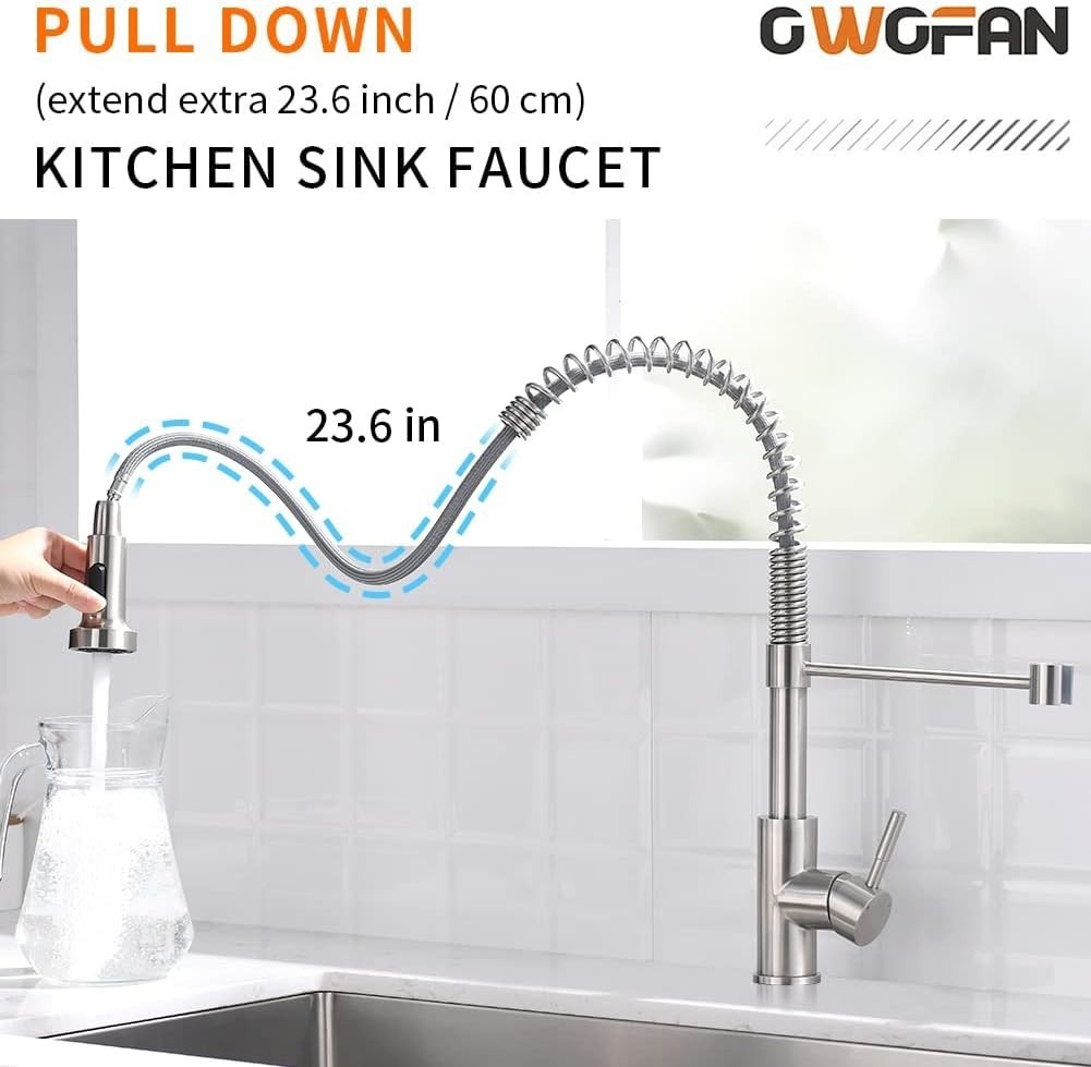 Kitchen Faucet Low Lead Commercial Solid Brass Single Handle Single Lever Pul...