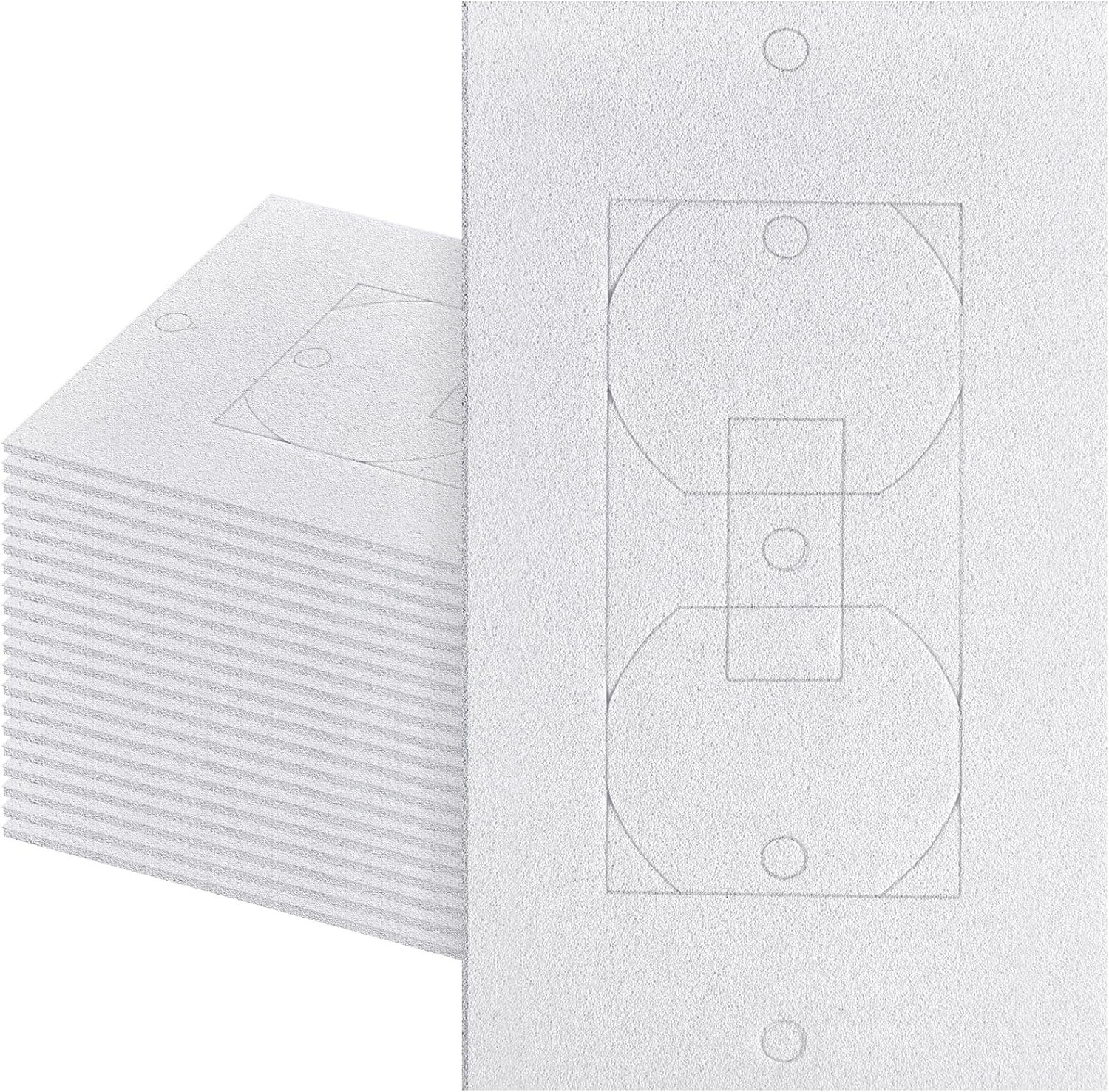 100 Piece Foam Outlet Gasket Insulation Pads for Electrical Outlets White