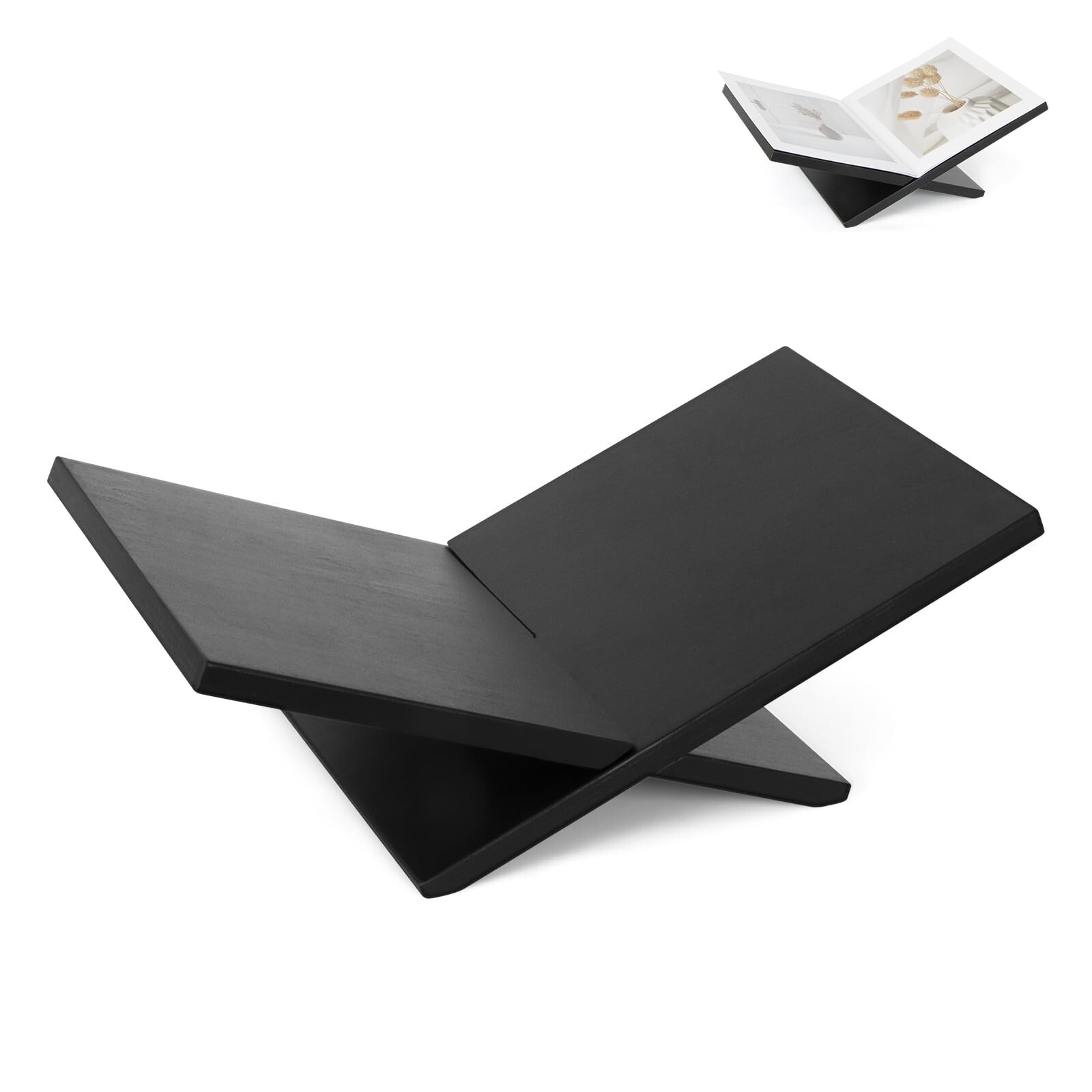PUERSI Open Display Stand, Wooden Large Book Holder, Coffee Table Stand, Wood...