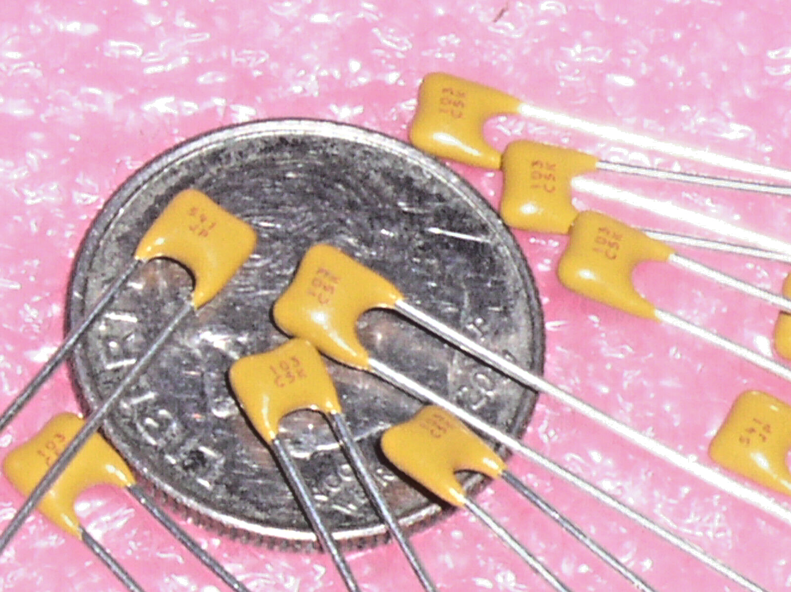 10 NEW MONOLYTHIC CERAMIC RADIAL CAPACITOR .01UF .01 MFD UF 50 V VOLT 103 USA
