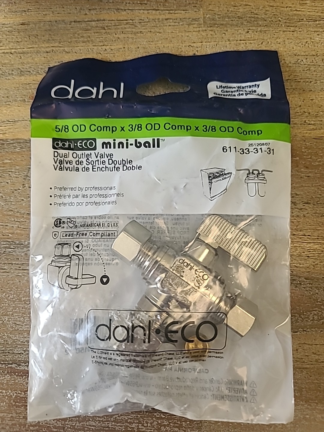 Dahl Mini-ball Dual Outlet Valve, 611-33-31-31