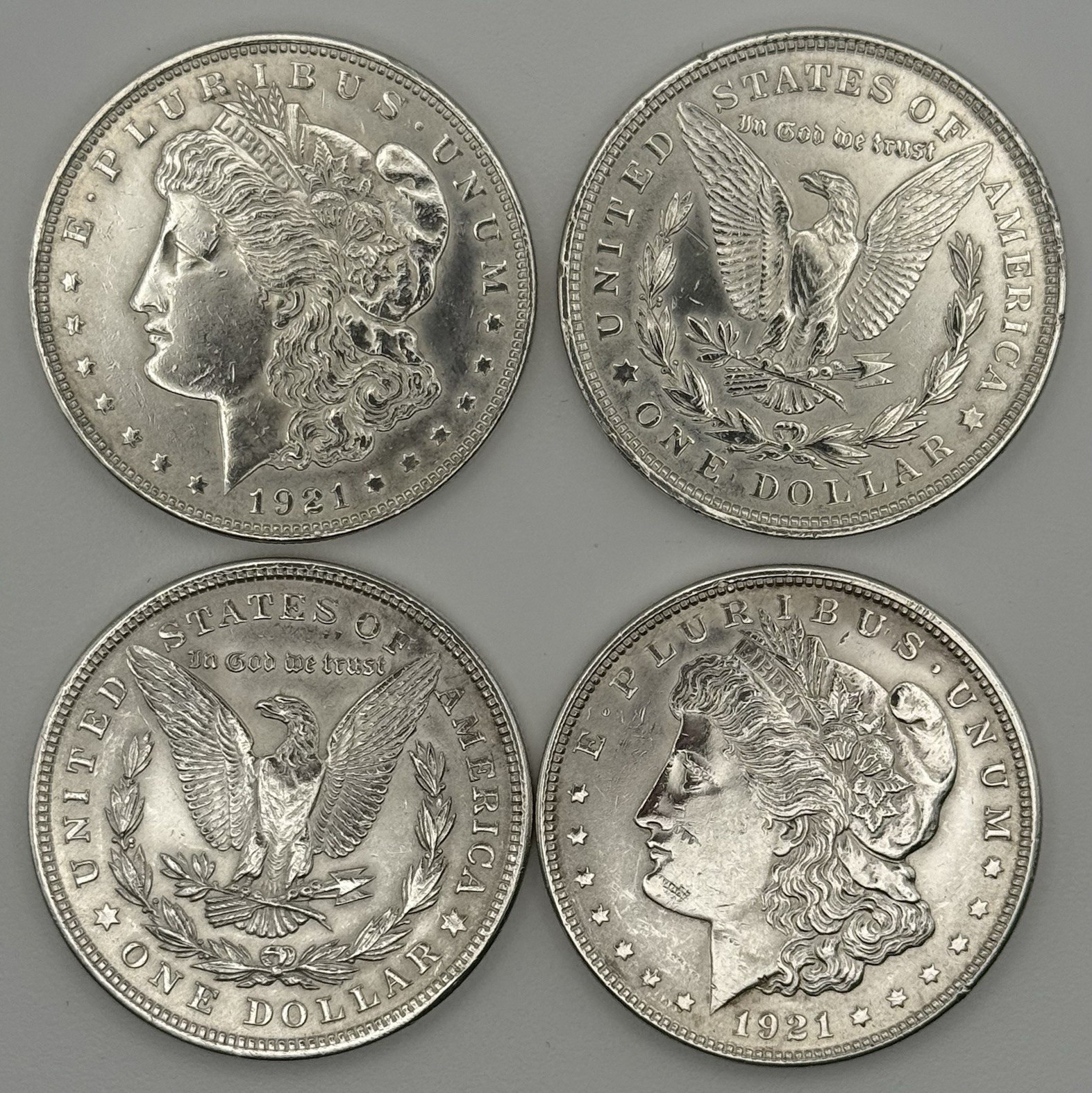 1921-P Morgan Silver Dollar $1 — No Mint Mark — AU58+ Condition