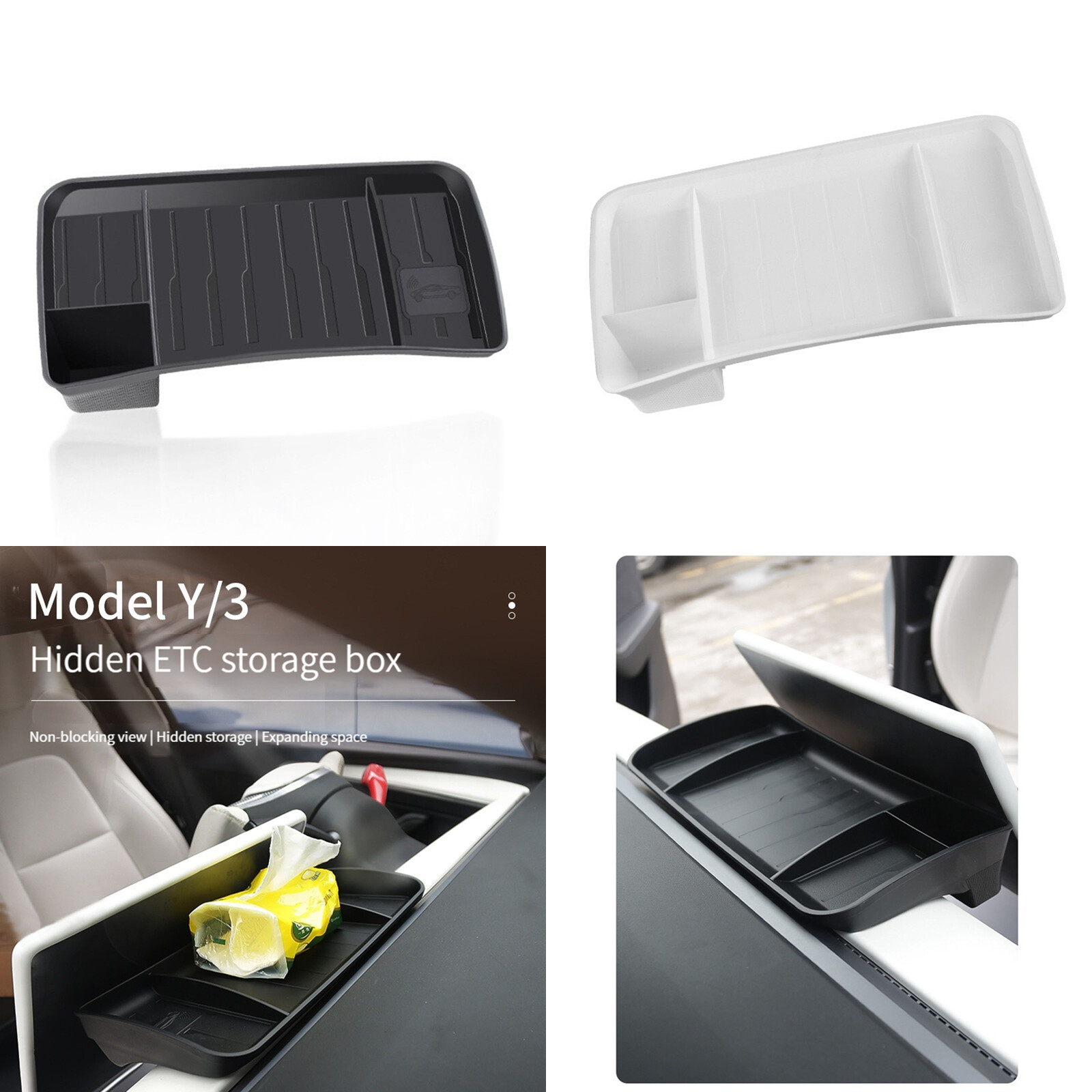 For Tesla Model 3 Y Center Console Organizer Tray Storage Case Box Tissue Holder
