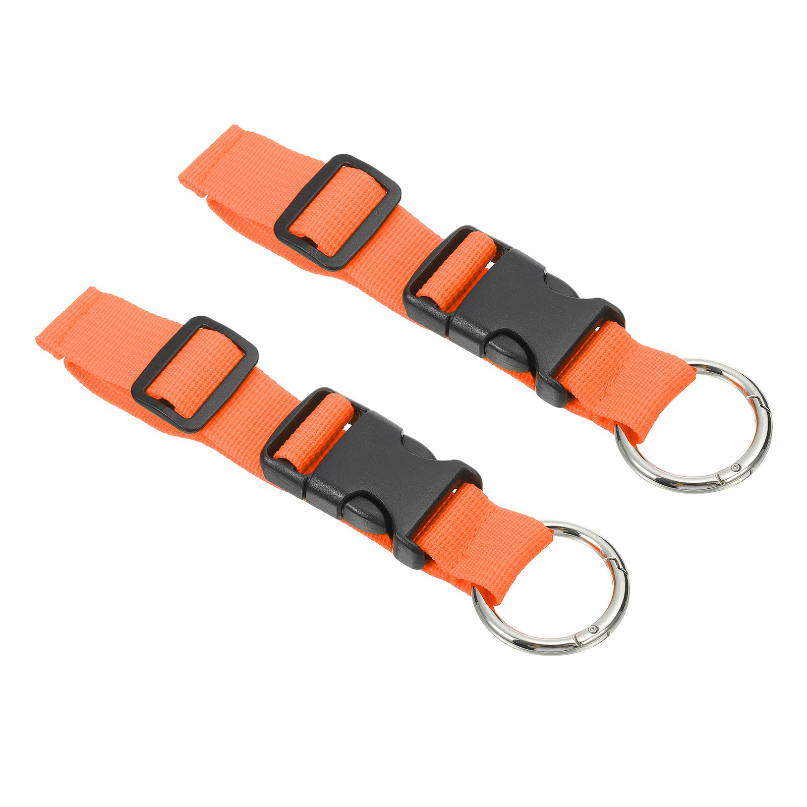 4pcs Luggage Connector Straps 1x6.3" Add a Bag Luggage Strap with O-Ring, Orange