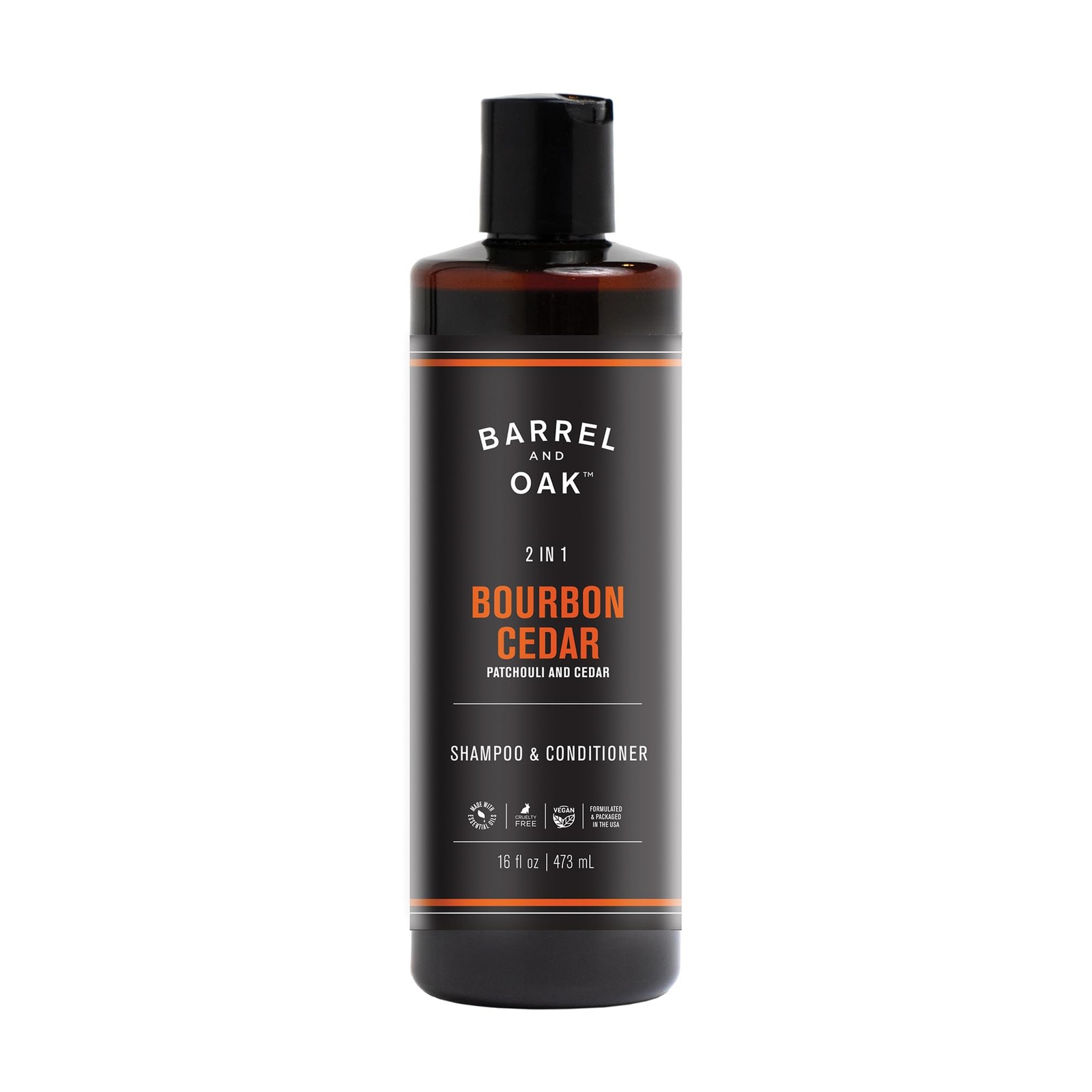Barrel & Oak 2-in-1 Men's Shampoo and Conditioner, Bourbon Cedar