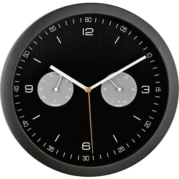 Mebus 52825 Radio Controlled Wall Clock 260mm x 42mm Black