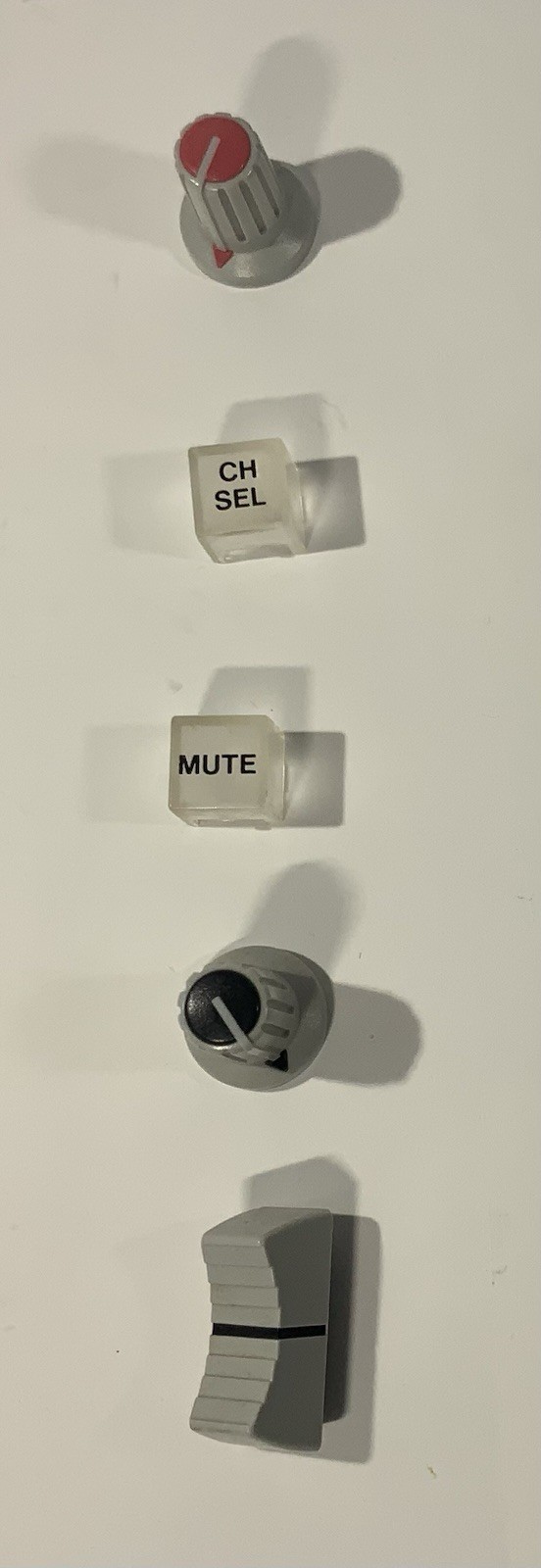 Asstd 5 ORIGINAL TEAC Knobs & Buttons Part for Tascam TM-D1000 Mixer