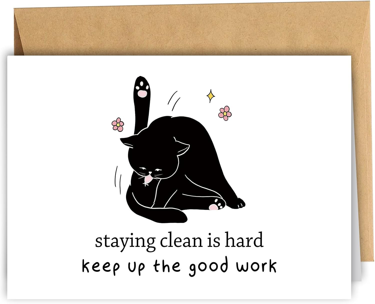 Cat Sober Card for Men Women, Sobriety Card, Soberversary Card, Sobriety Anniver