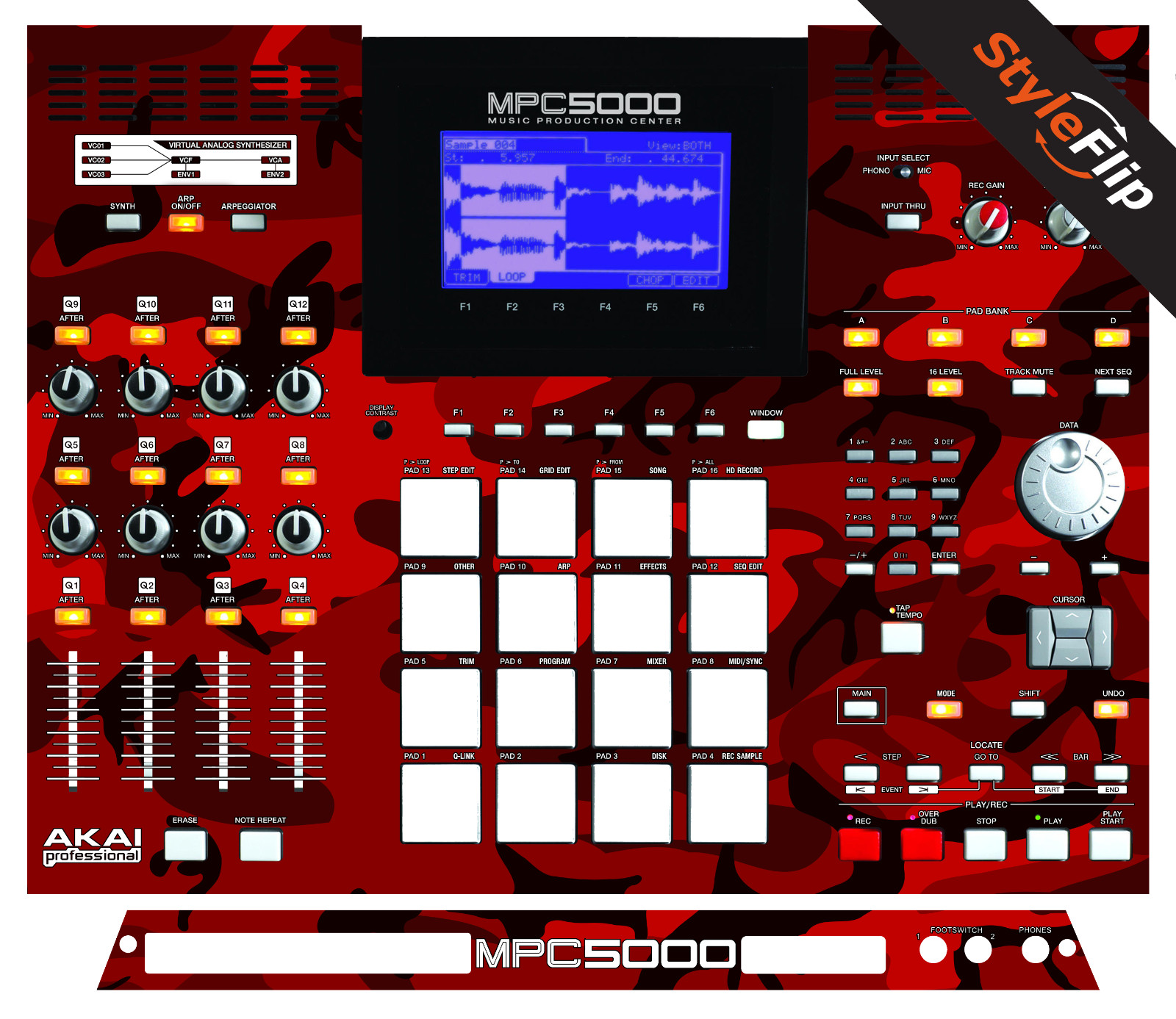 Akai MPC 5000 | Red Camo Color | Protective Decal | StyleFlip Skins