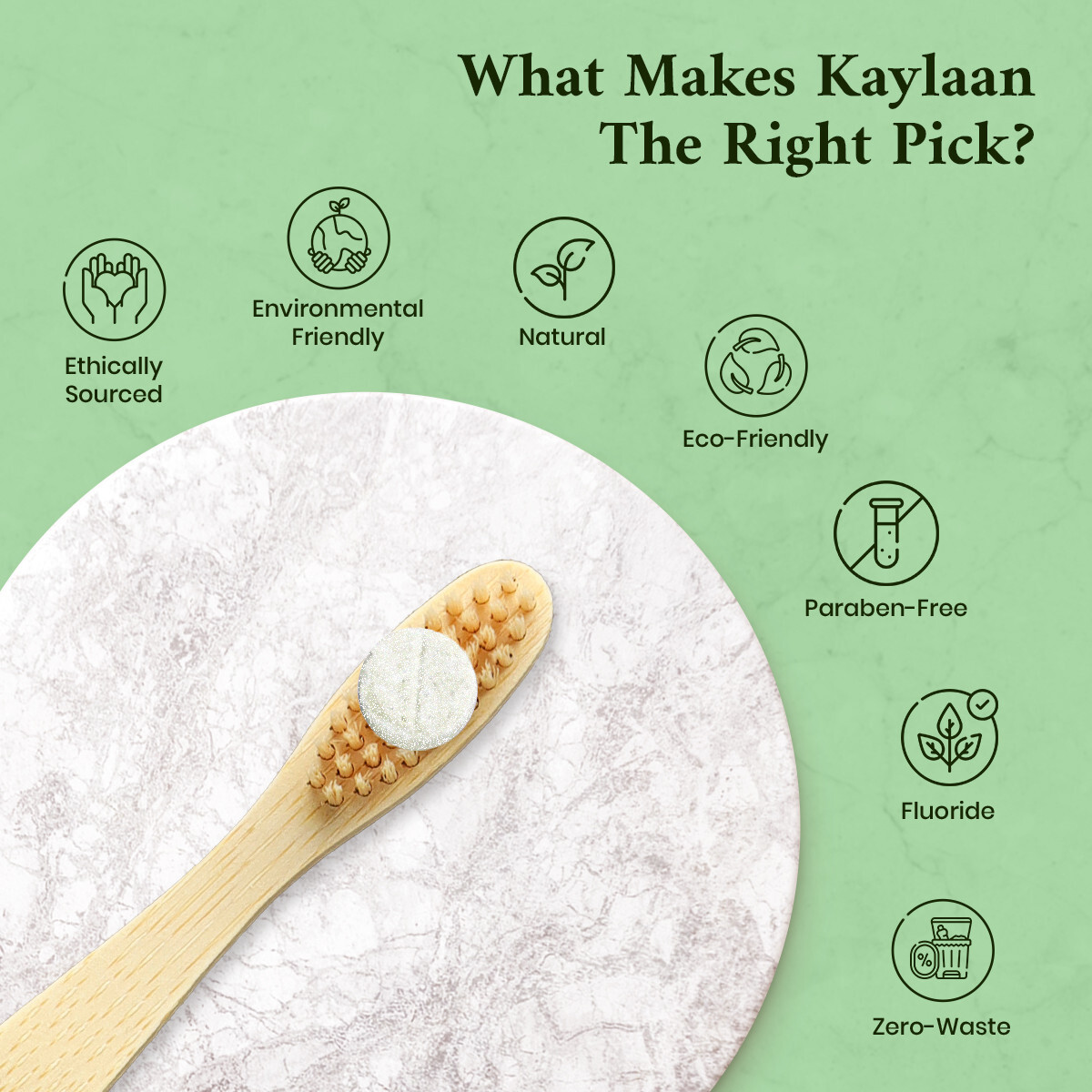 Kaylaan Fluoride Toothpaste Tablets - Mint Flavored - 90 Counts