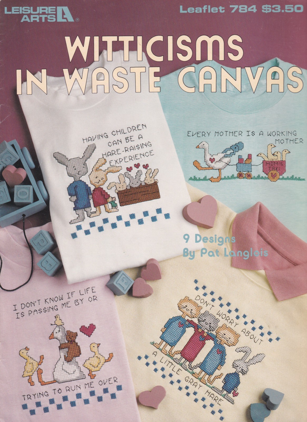 Cross Stitch Pattern Leaflet WITTICISMS in Waste Canvas Leisure Arts 784