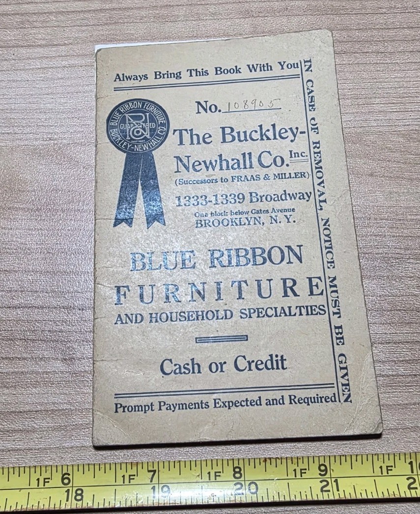 Vtg The Buckley Newhall Co Brooklyn Blue Ribbon Furniture Advertising Booklet