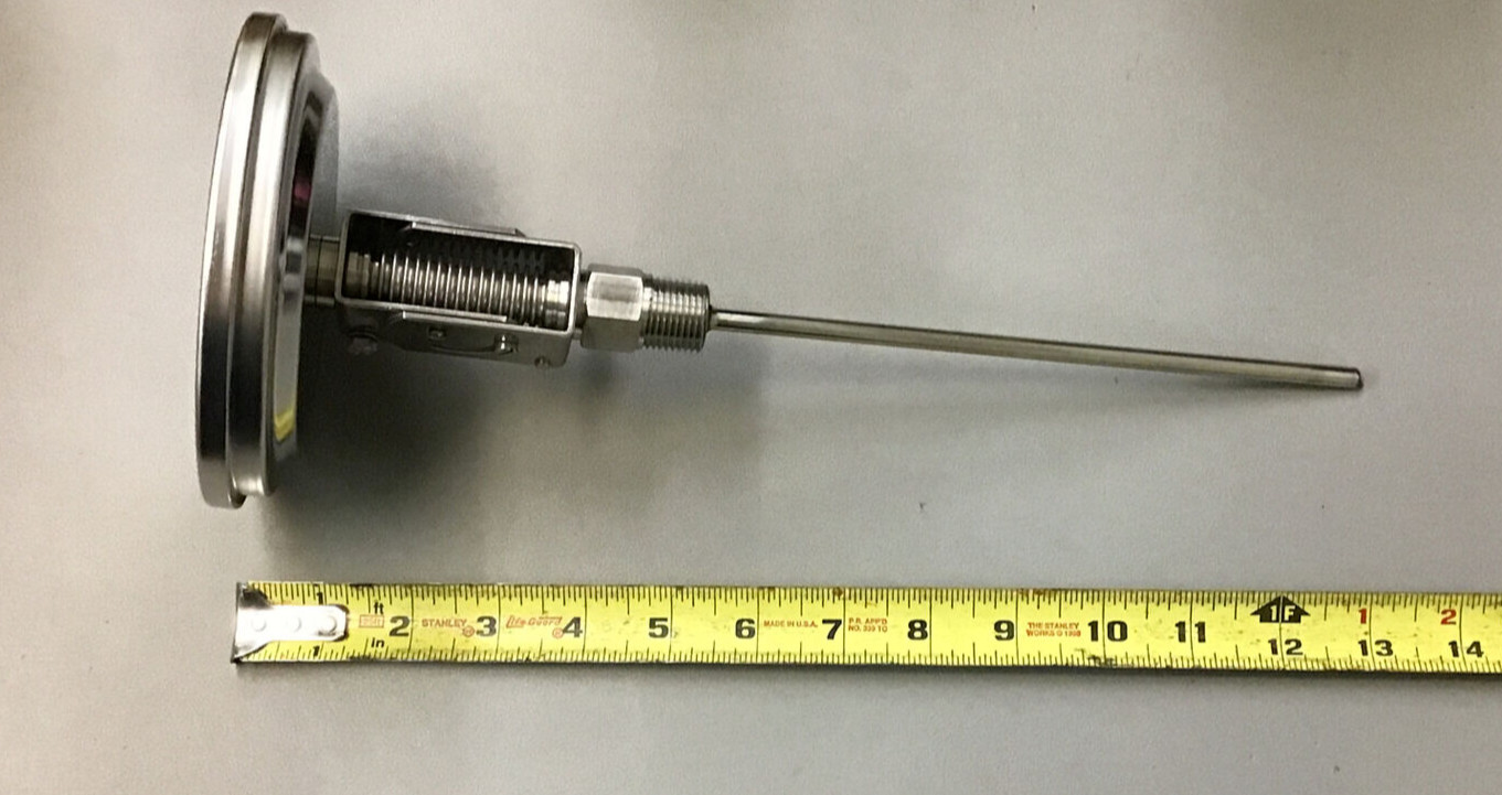 Wika TG53 Bimetal Thermometer 5in 8-1/2in 0-250f 1/2in NPT (m15)