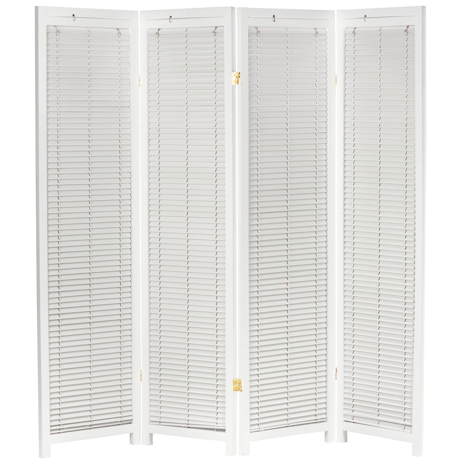 6 ft. Tall Adjustable Shutter Room Divider White 4 Panel