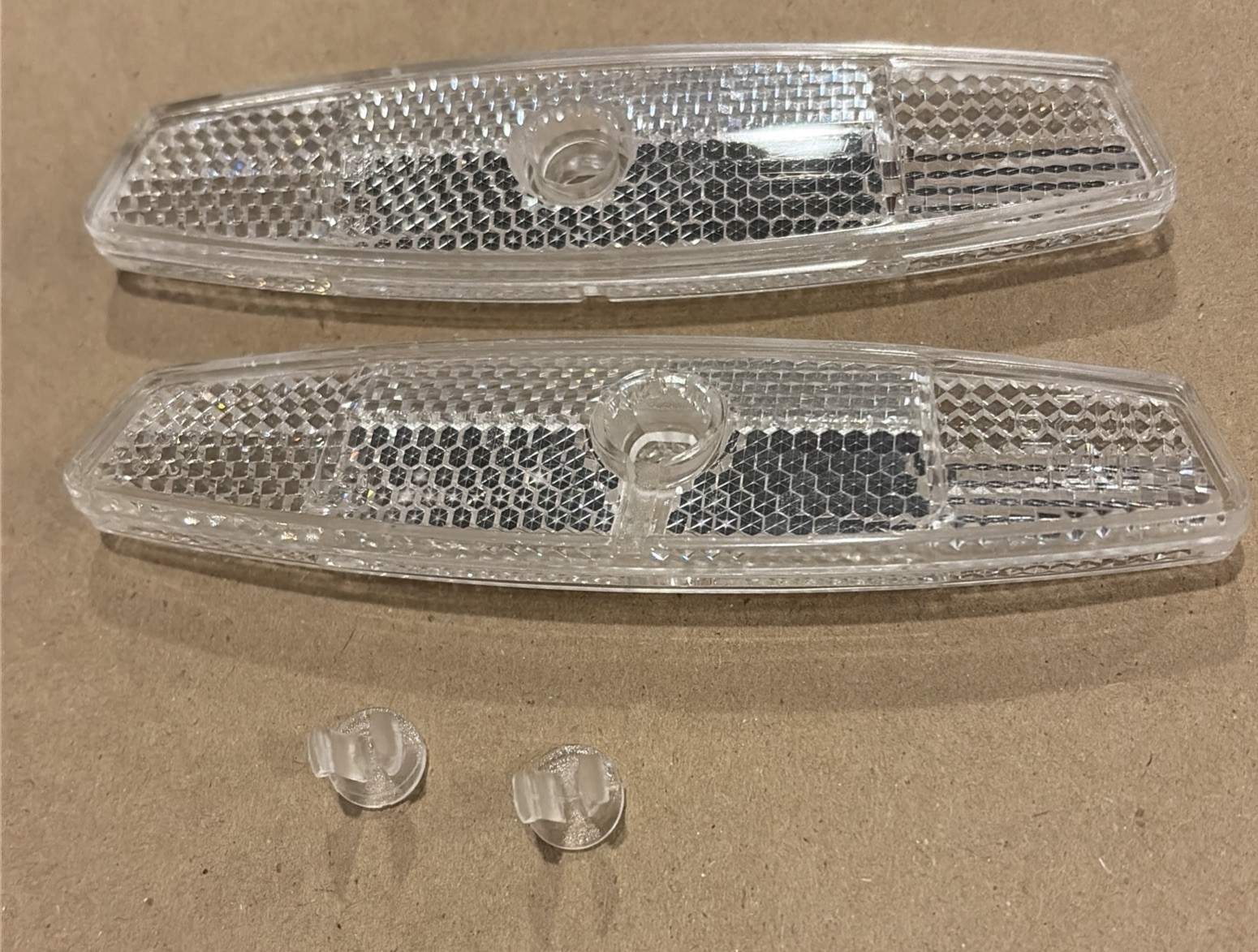 2 Clear 4-1/2" x 7/8" Bicycle Bike Spoke Wheel Reflector TPL 0029 Reflectors New