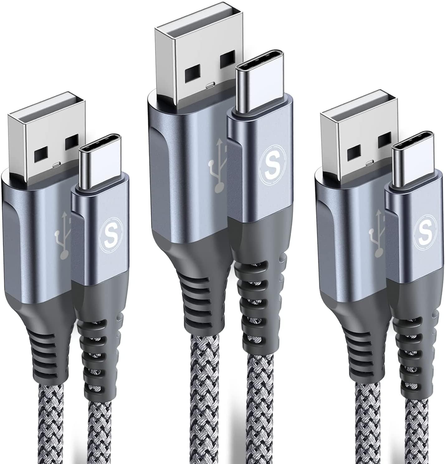 sweguard USB Type C Charger Cable [3-Pack,10ft+6.6ft+3.3ft] iPhone 15 Charger Ny
