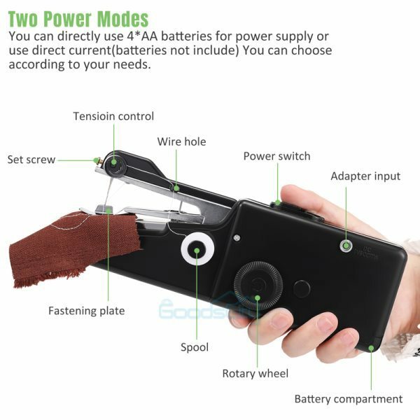 Mini Portable Electric Tailor Stitch Hand-held Sewing Machine +126Pcs Sewing Kit