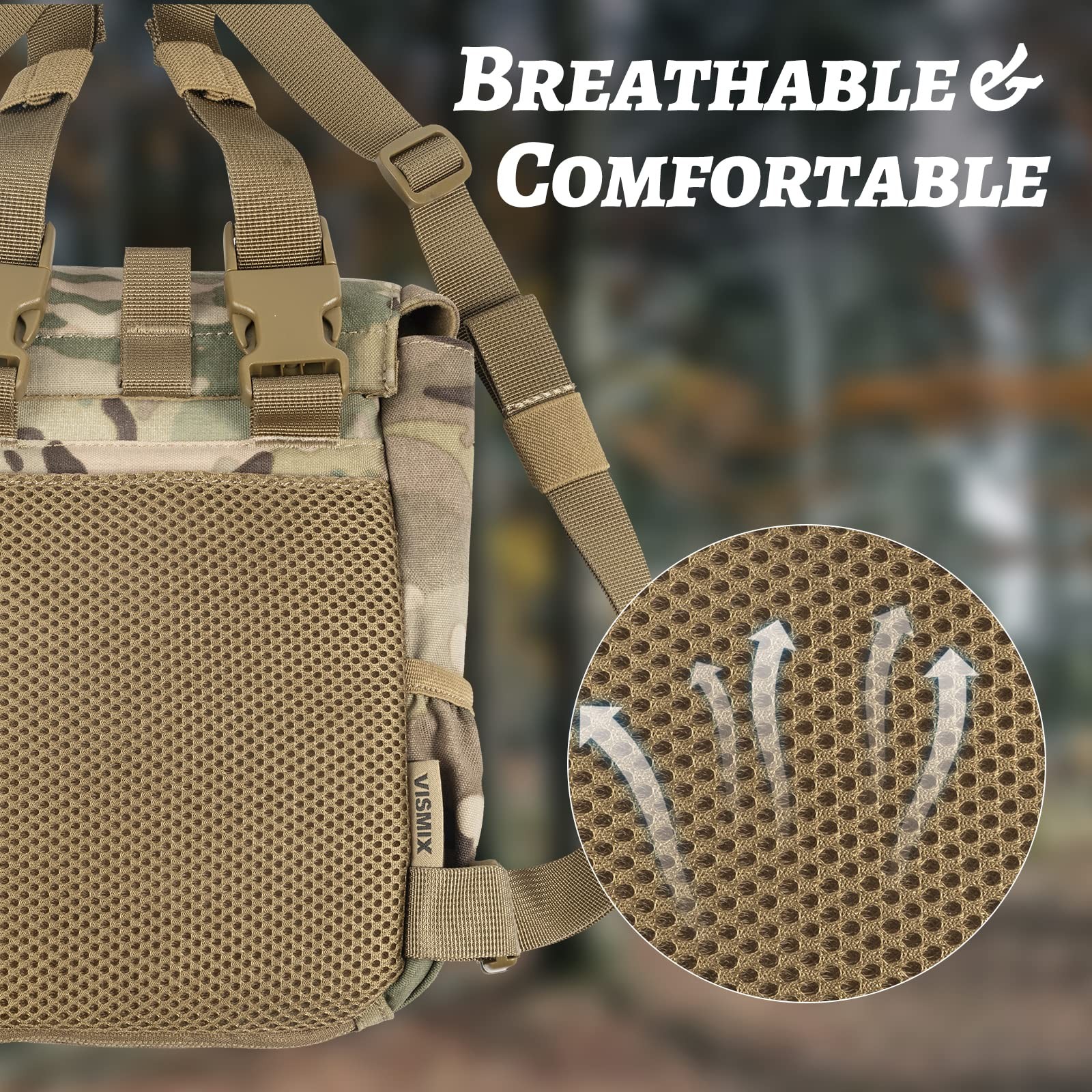 VISMIX Binocular Harness, Adjustable Harness Chest Pack Large, Camo