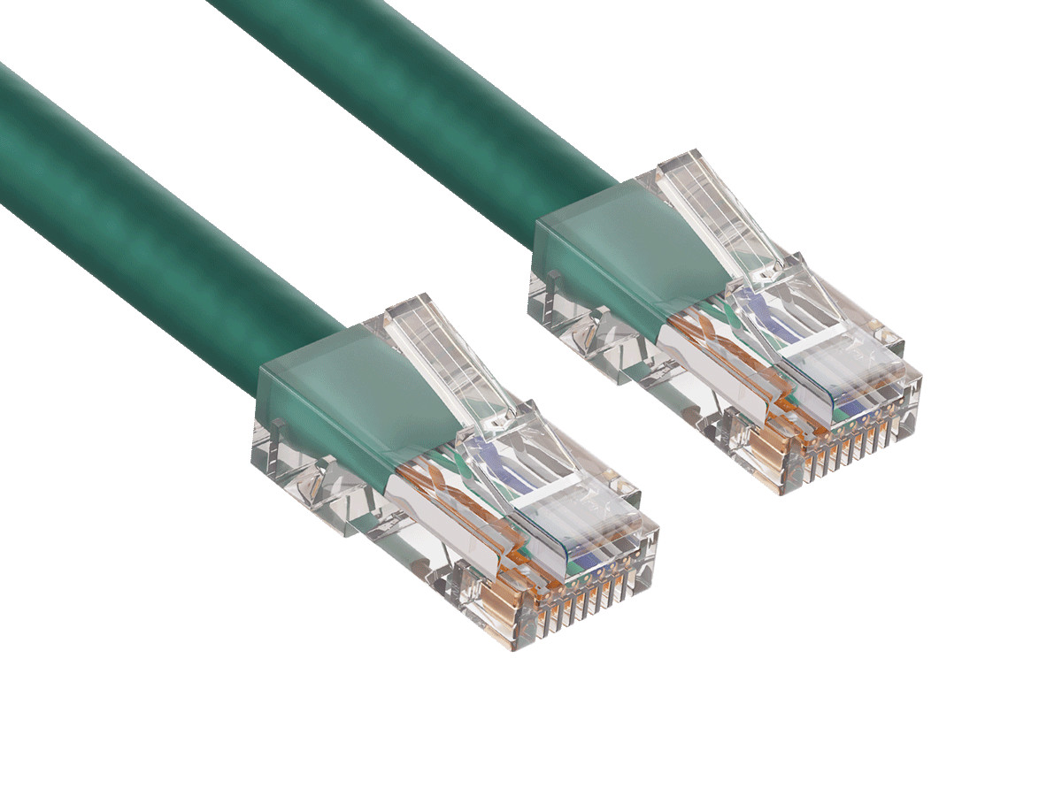 5ft Cat5e UTP Non-Booted Ethernet Network Patch Cable 24AWG Bare Copper, Green
