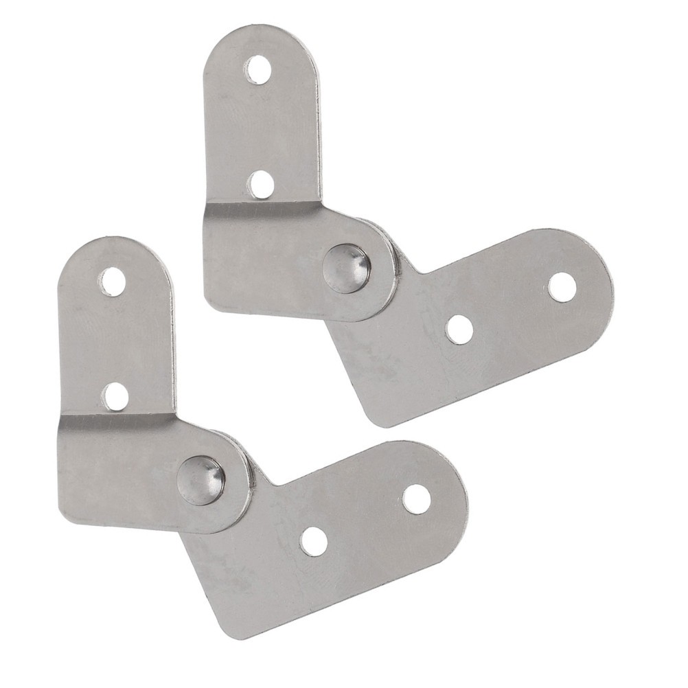 2Pcs Heavy Duty Iron Folding Ladder Hinges Adjustable 180 Degree Silver for Home