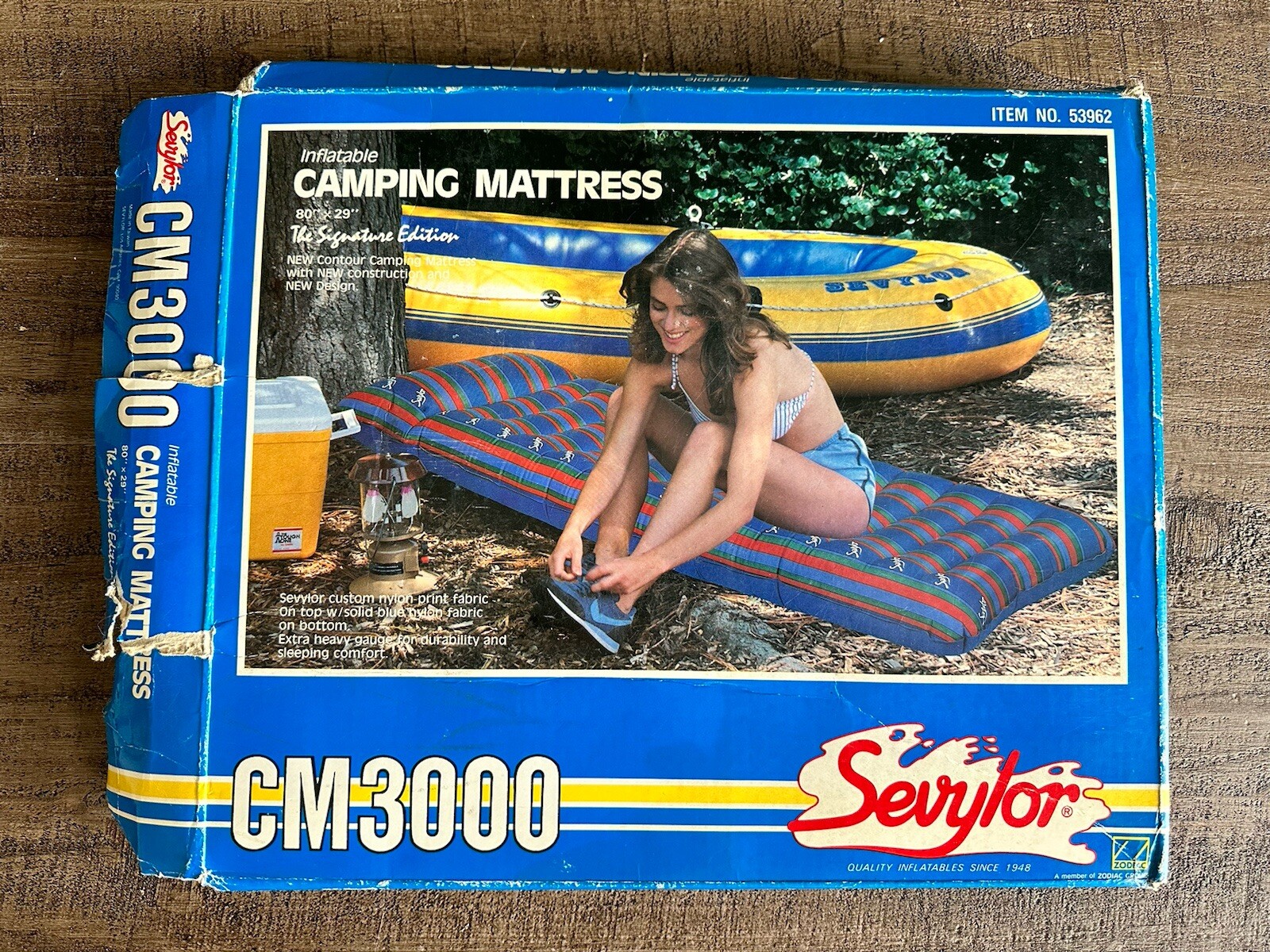 Vintage Sevylor Inflatable Camping Mattress CM3000 80" x 29" Signature Edition