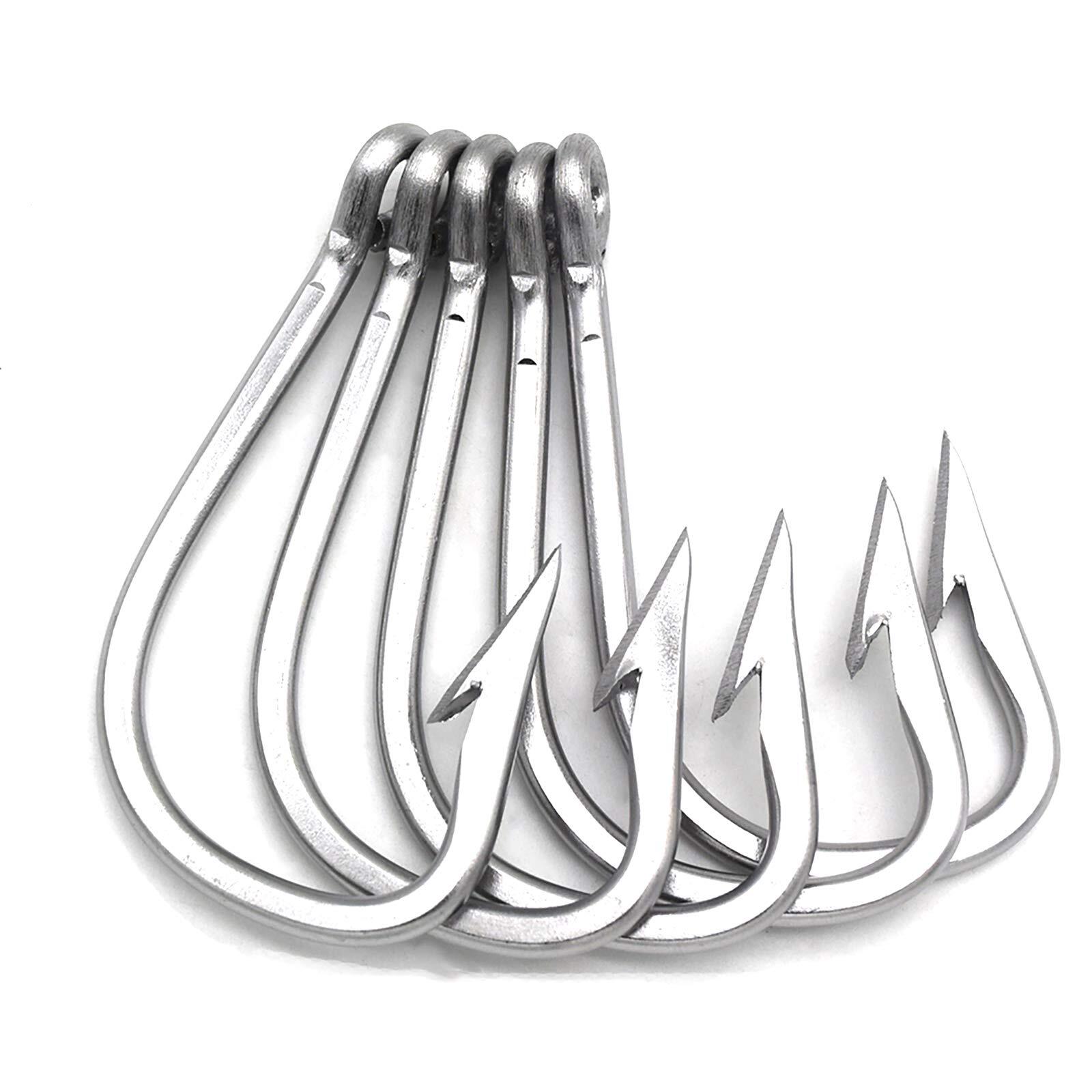 Saltwater Large Giant Shark,Tuna Catfish Hook Stainless Steel Fishing Hook,5 PCs