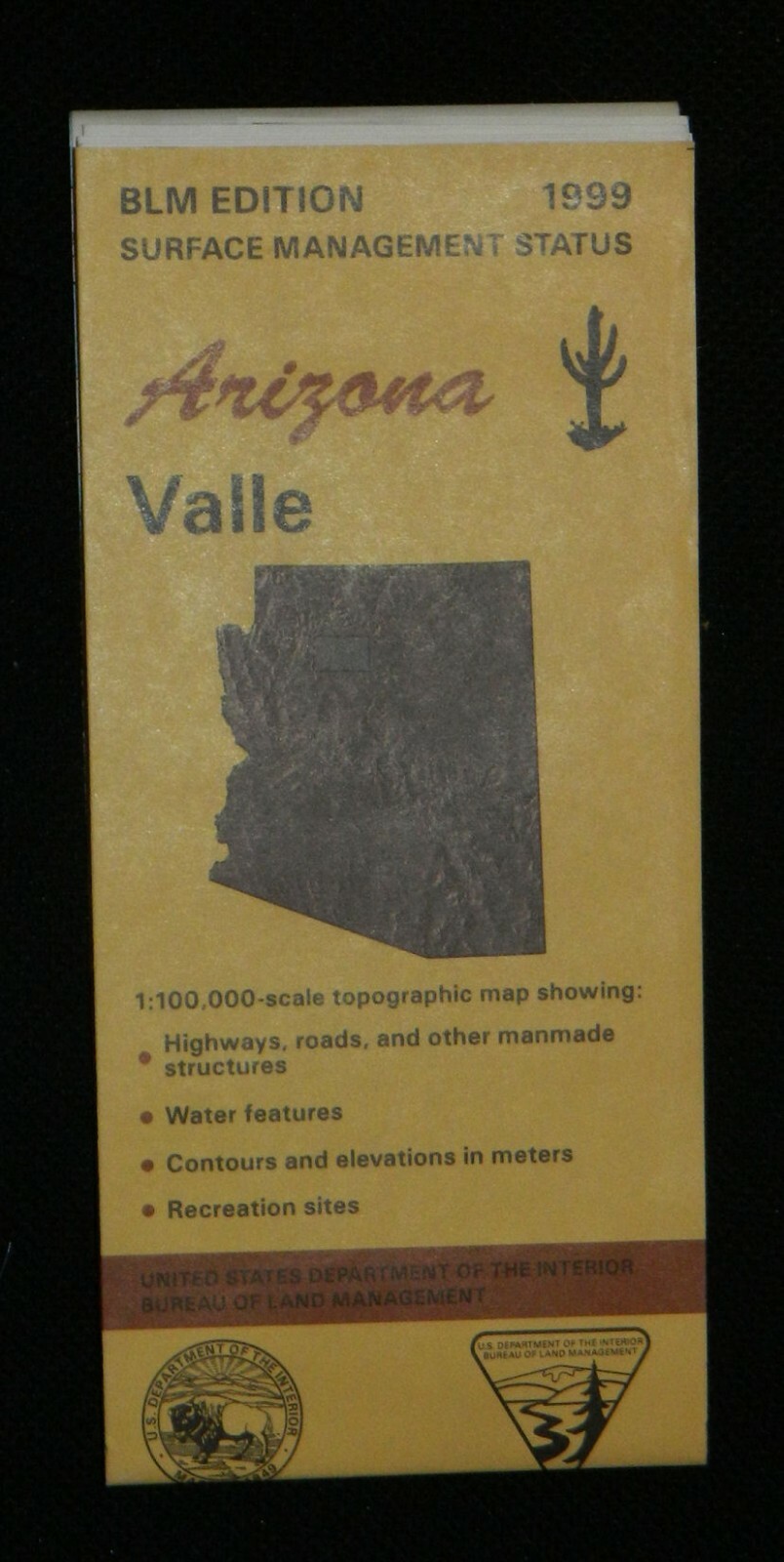 BLM, Valle, AZ 1:100K metric topo map, Surface Management Status (1999, folded)