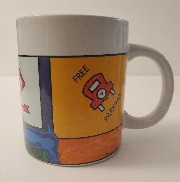 Hasbro 2005 Monopoly (Free Parking, Go, Dice, Chance) Coffee Cup Mug by Sherwood