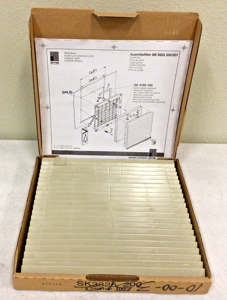 NEW, RITTAL-WERK SK3325 200/SK3162 100 OUTLET FILTER FOR INDUSTRIAL ENCLOSURES