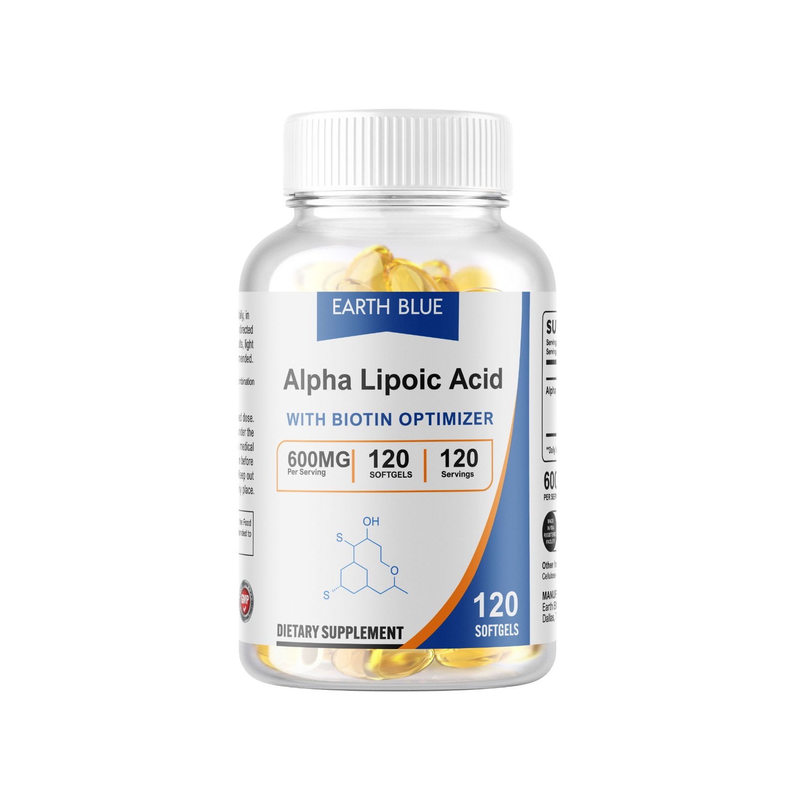 Alpha Lipoic Acid - 600mg Per Serving - 240 Softgels