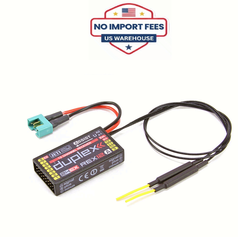 Jeti Duplex EX R12 REX Assist EPC 2.4GHz Receiver w/Telemetry, Stabilization, Va