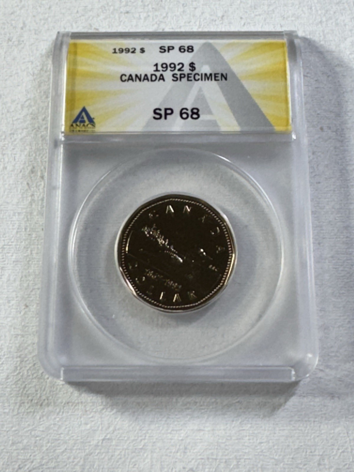 1992 Canada $1 Loonie Specimen Graded SP 68 by ANACS
