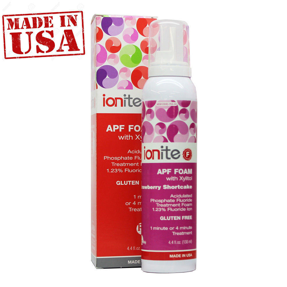 IONITE- APF Fluoride Foam with Xylitol Strawberry Shortcake Flavor (4.4oz)