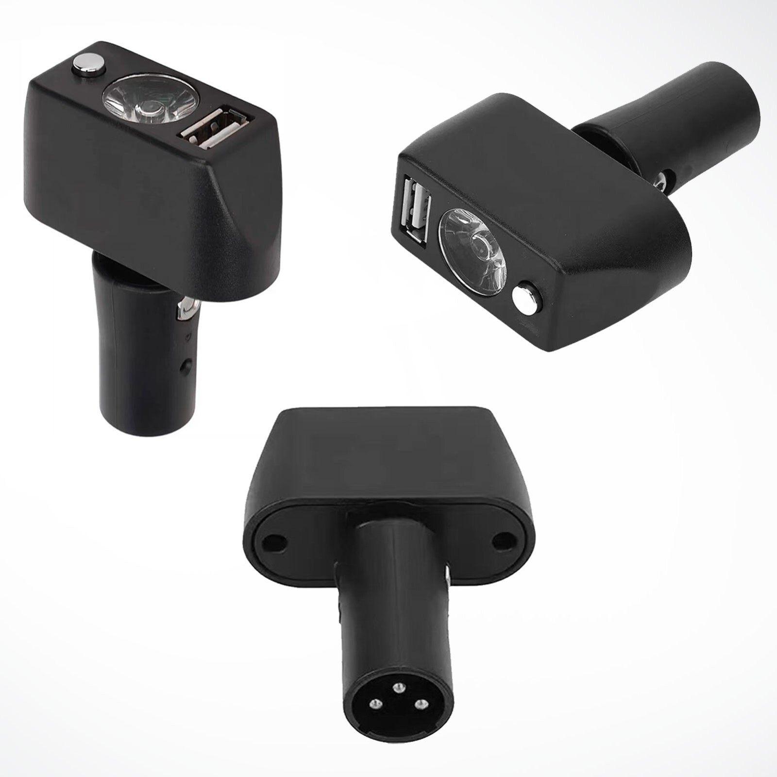 Electric Wheelchair Light 3 Pin XLR Head USB Charging Adjustable Angle LED Power