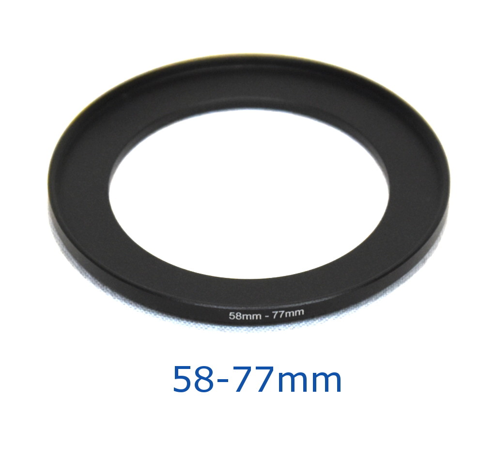 Lens filter adapter ring 58-77mm step-up DSLR Nikon Canon universal professional