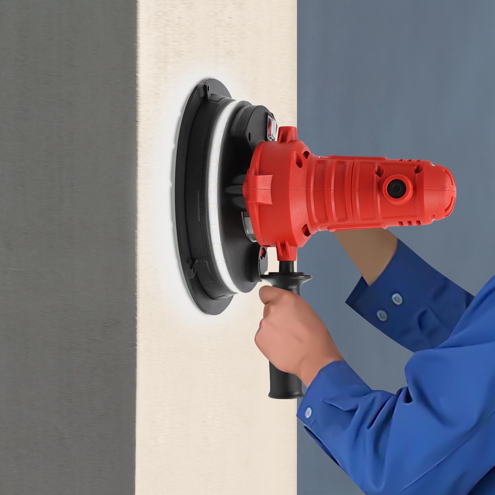1200W Electric Drywall Sander 7in Variable Speed with LED Light Strip