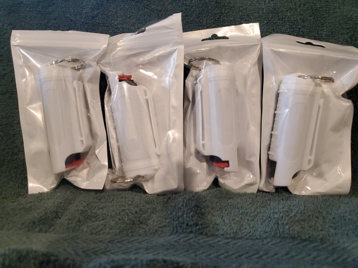 4 PACK Police Magnum pepper spray 1/2oz White Molded Keychain Defense Security
