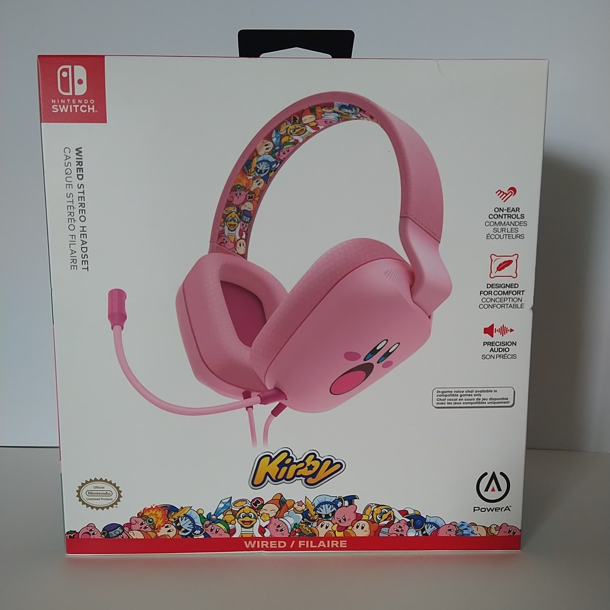 Kirby Official Licensed Nintendo Switch PowerA Wired Stereo Gaming Headset New