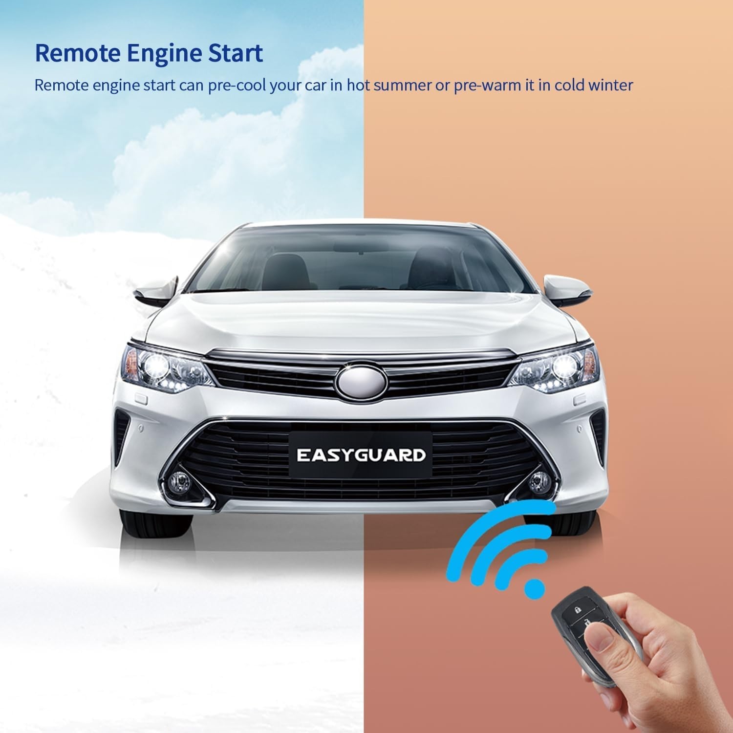 EC002-T Smart Key PKE Car Alarm System with Remote Start & Push Button Access