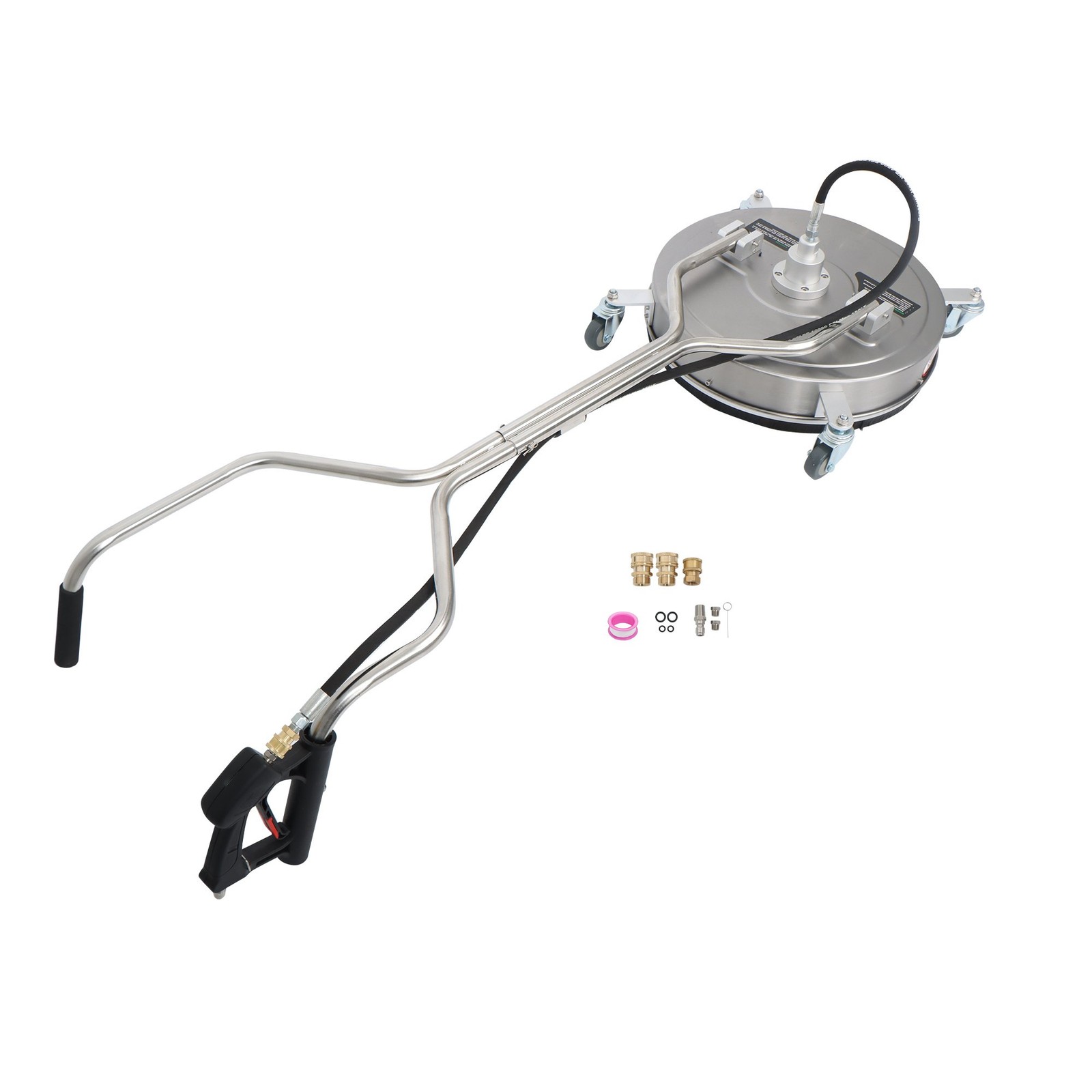 20" Pressure Washer Surface Cleaner 6000PSI with 4 Wheels & Handle for Driveways