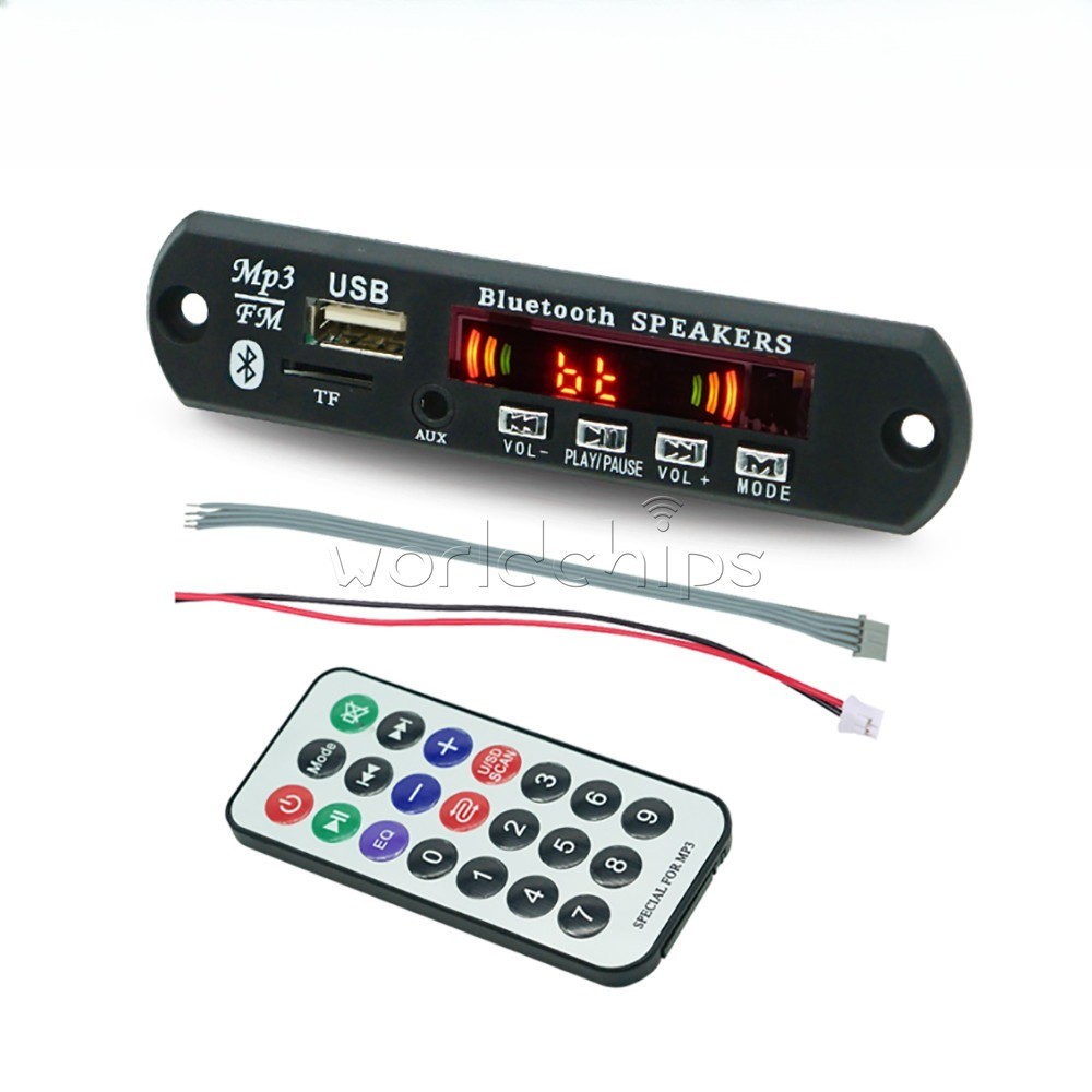 Wireless Bluetooth 12V MP3 WMA Decoder Board Audio Module USB Radio+Battery S