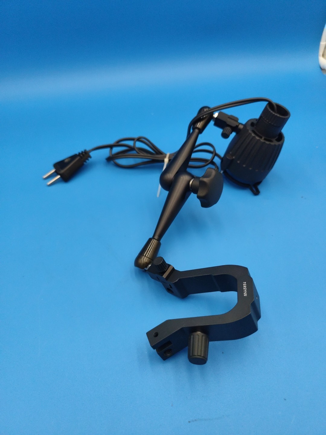 Leica Stereo Microscope Clamp 10445654 With Arm And Optic Light