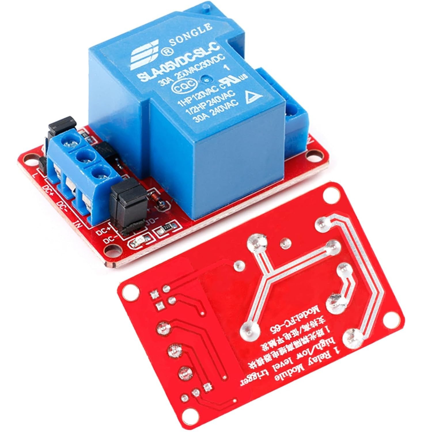 Versatile 5V 30A Relay Module with Optocoupler Isolation for Smart Home Systems