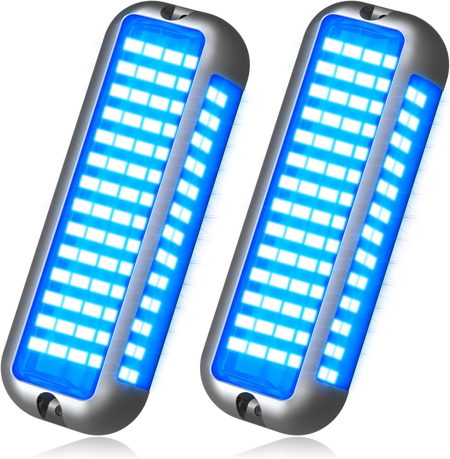 BS4 Marine LED Underwater Boat Lights (2 X 3000LM 84LED 180° Blue) 10V-36V 316 S
