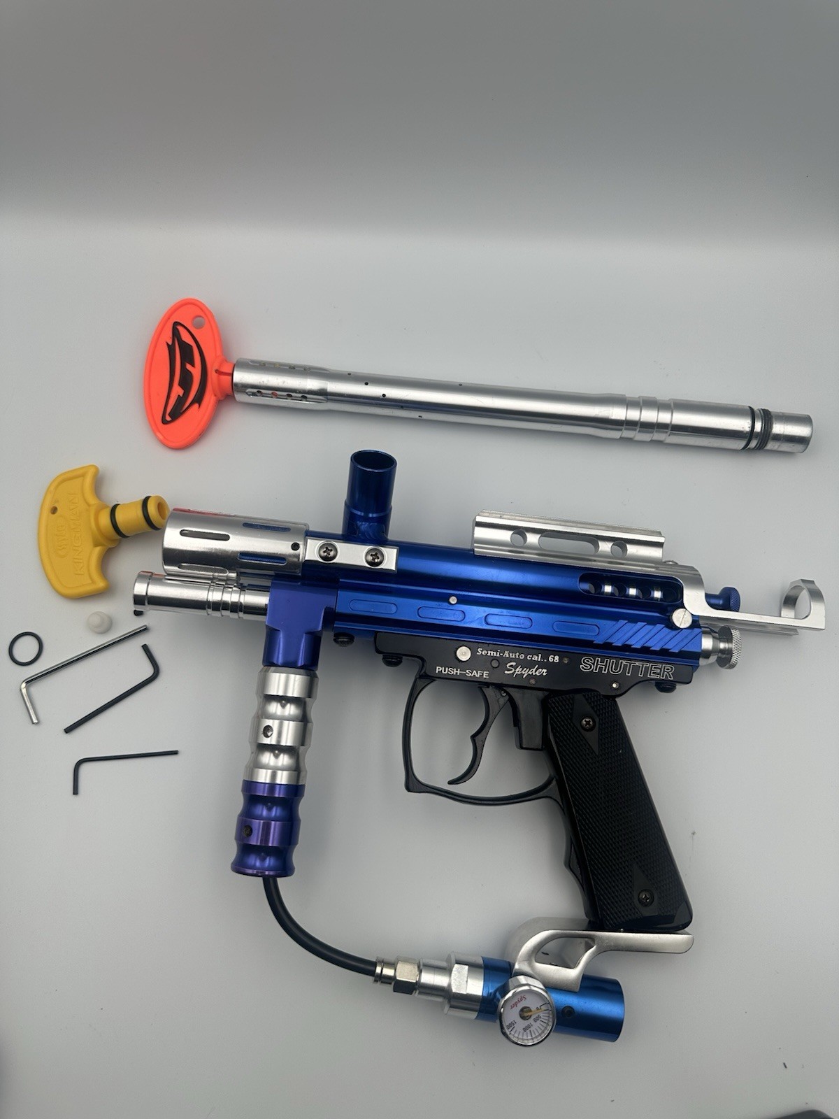 Spyder Shutter Semi-Auto Cal 68 Java Edition Paintball Marker Blue