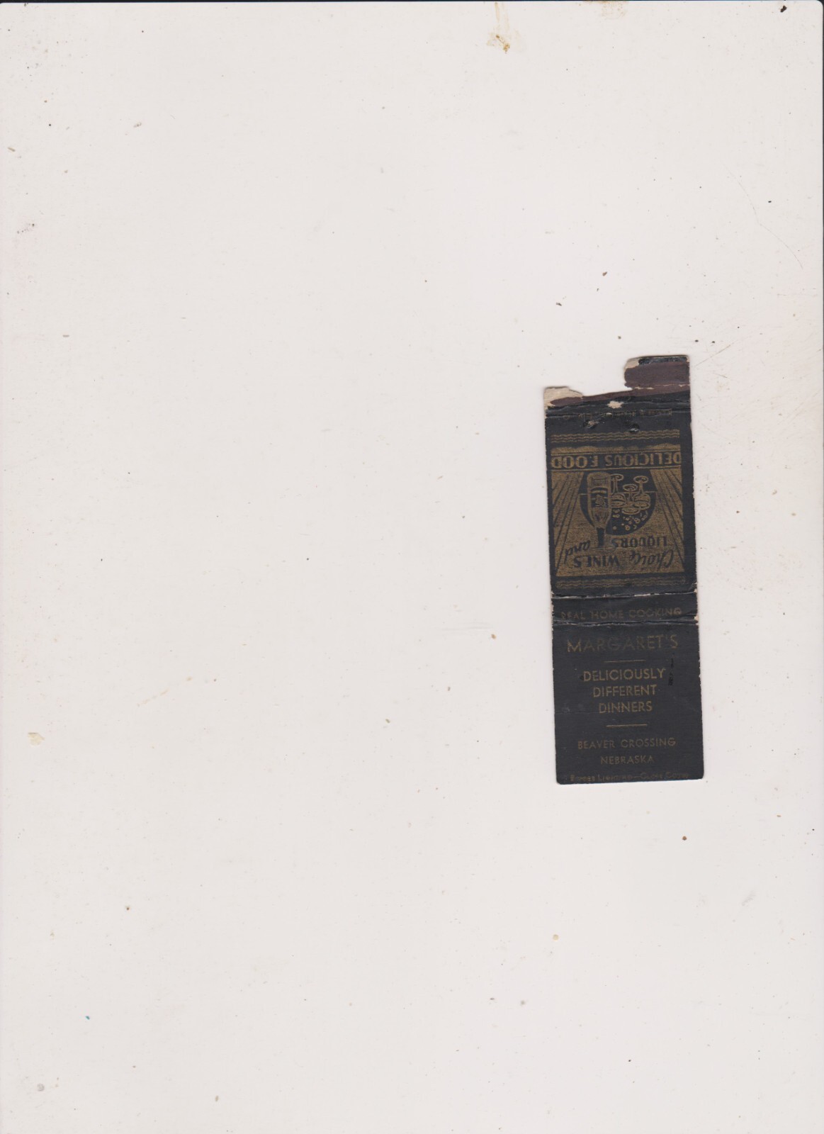 MARGARET'S-BEAVER CROSSING,NE- MATCHBOOK COVER BUY 10 FREE SHIP IN U S