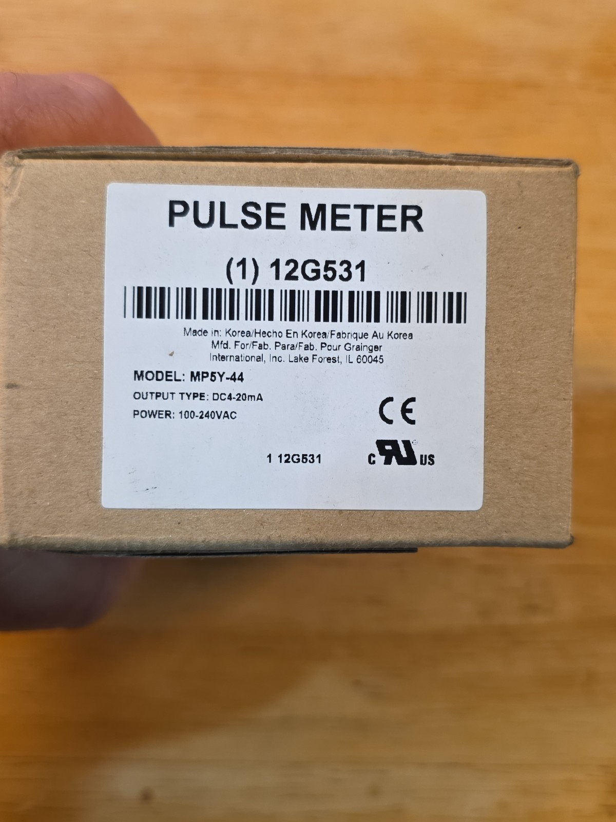 Grainger 12G531 Pulse Meter MP5Y-44 DC 4-20mA Output 100-240VAC New in Box